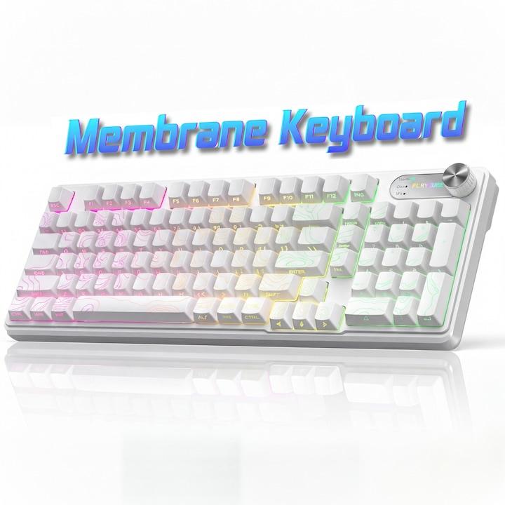Tastatură Wireless FURYCUBE, Albă